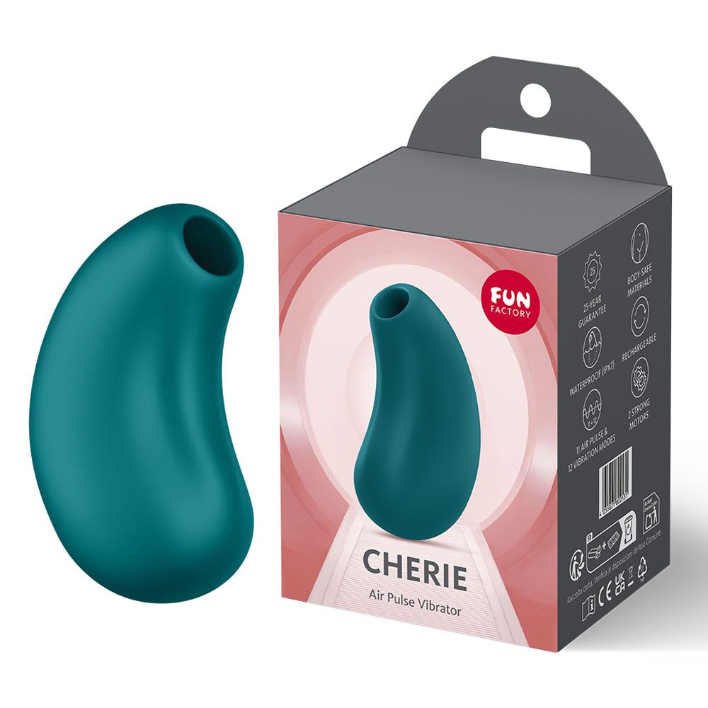 Fun Factory CHERIE Bottle Green - Bottle Green USB Rechargeable Air Pulse Stimulator - Silk and Sin