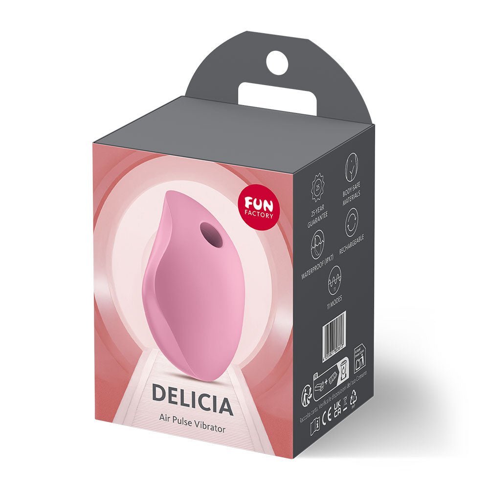 Fun Factory DELICIA Rose - Rose Pink USB Rechargeable Air Pulse Stimulator - Silk and Sin