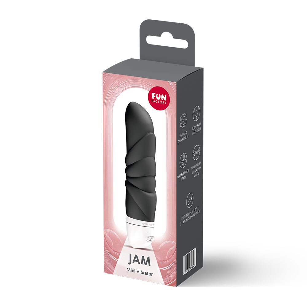 Fun Factory JAM Black - Black 12.2 cm Vibrator - Silk and Sin