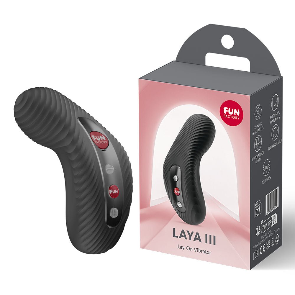 Fun Factory LAYA III Black - Black USB-C Rechargeable Stimulator - Silk and Sin