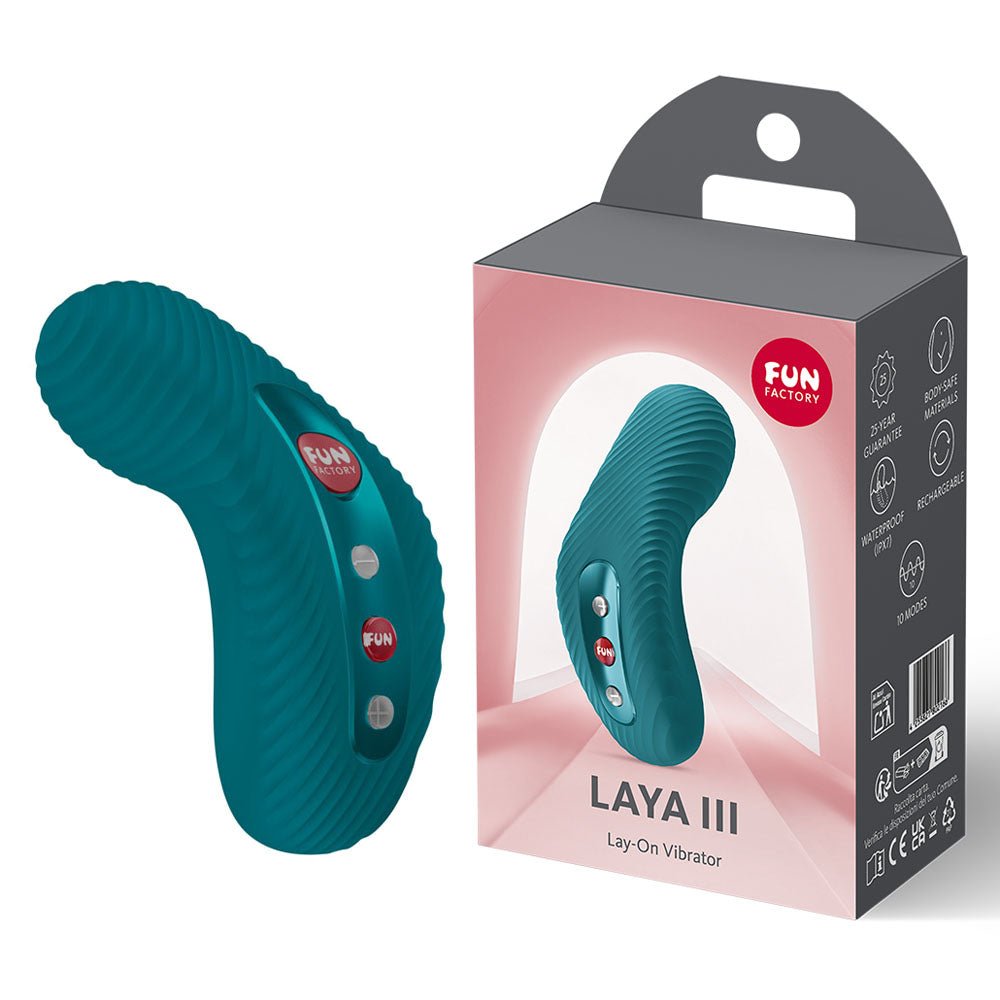 Fun Factory LAYA III Bottle Green - Bottle Green USB-C Rechargeable Stimulator - Silk and Sin