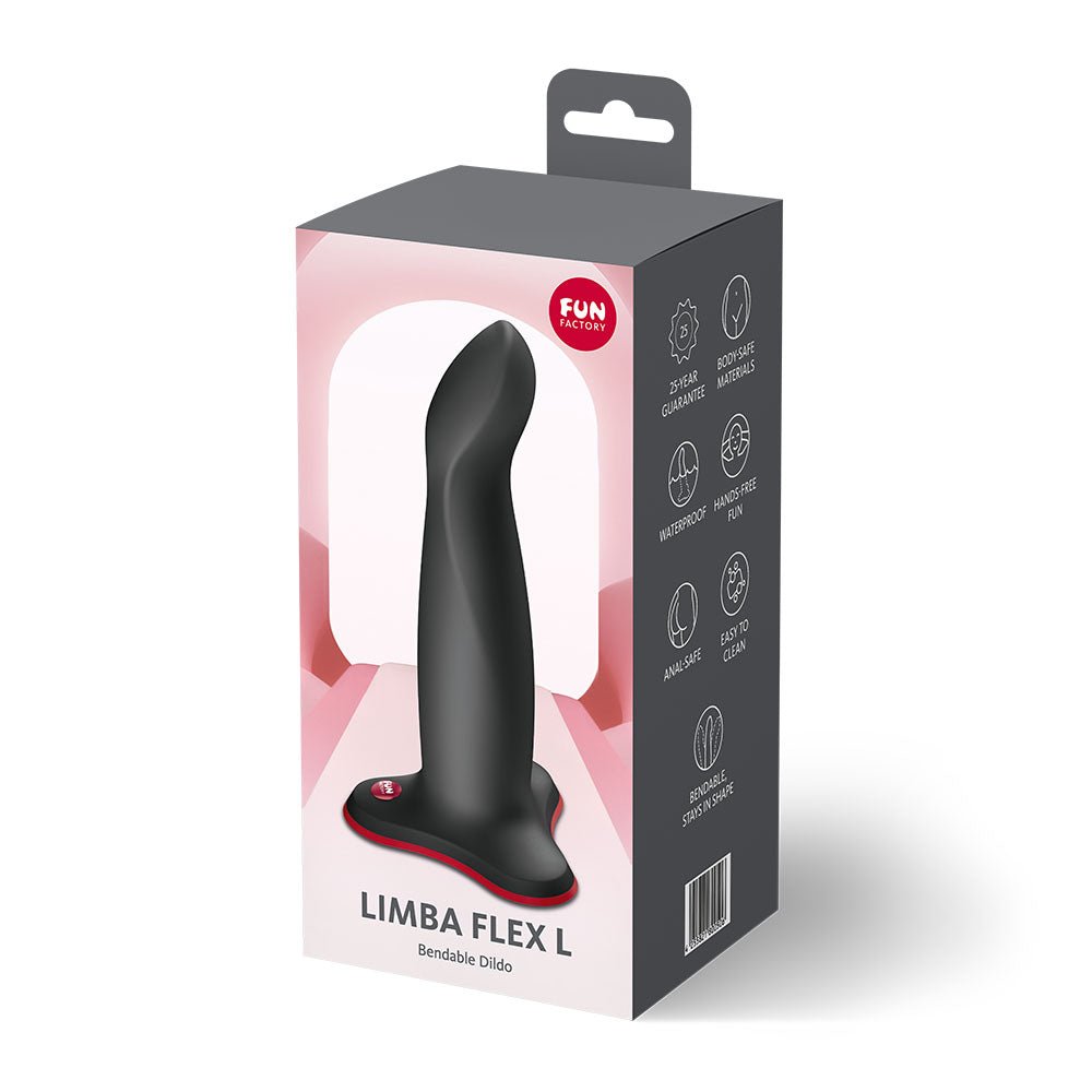 Fun Factory LIMBA FLEX L Black - Black 17.8 cm Dildo - Silk and Sin