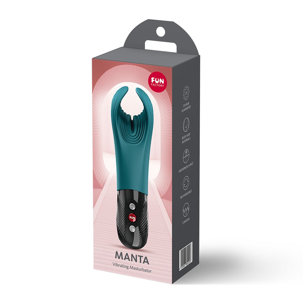 Fun Factory MANTA Bottle Green - Bottle Green USB-C Rechargeable Unisex Vibrator - Silk and Sin