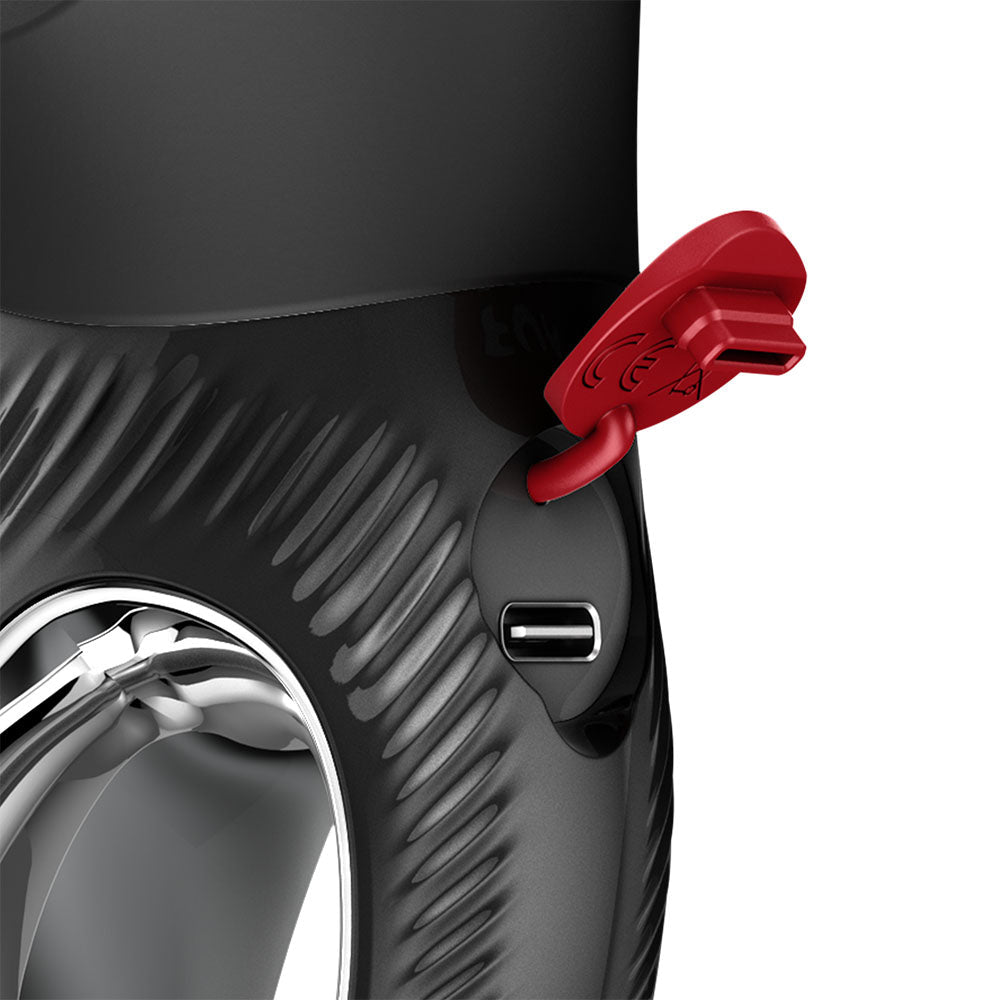 Fun Factory MISS BI Black - Black 17 cm USB-C Rechargeable Vibrator - Silk and Sin