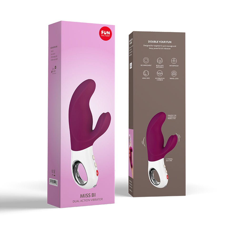 Fun Factory MISS BI grape - Grape 17 cm USB Rechargeable Rabbit Vibrator - Silk and Sin