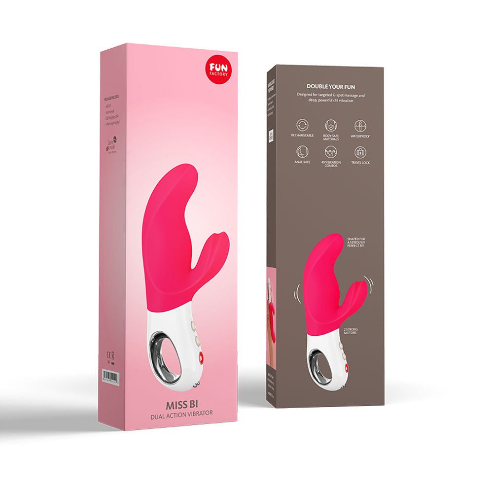 Fun Factory MISS BI pink - Pink 17 cm USB Rechargeable Rabbit Vibrator - Silk and Sin