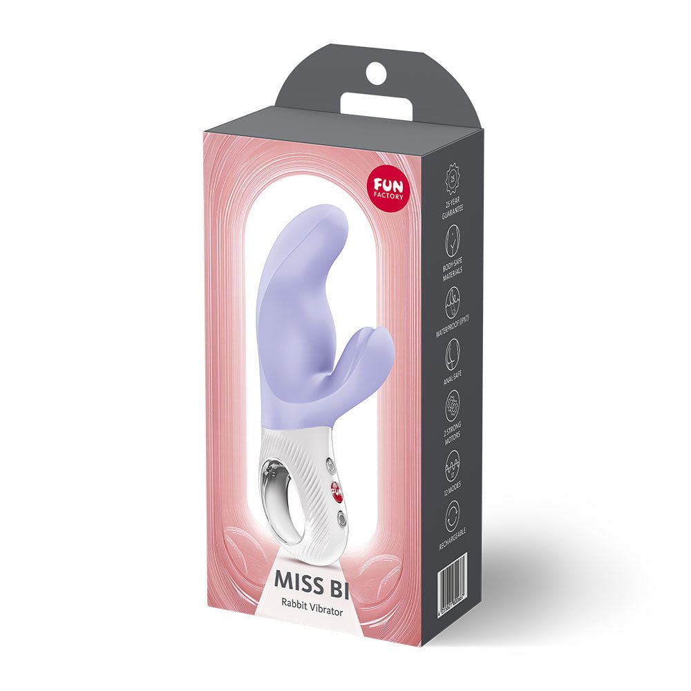 Fun Factory MISS BI Purple - Purple 17 cm USB-C Rechargeable Vibrator - Silk and Sin