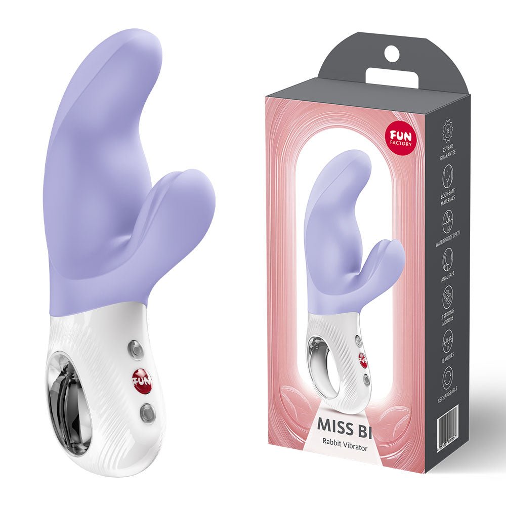Fun Factory MISS BI Purple - Purple 17 cm USB-C Rechargeable Vibrator - Silk and Sin