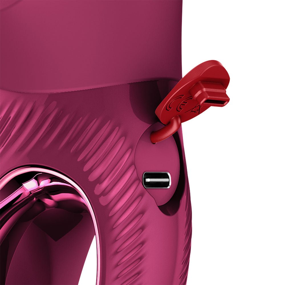 Fun Factory MISS BI Wine Red - Wine Red 17 cm USB-C Rechargeable Vibrator - Silk and Sin