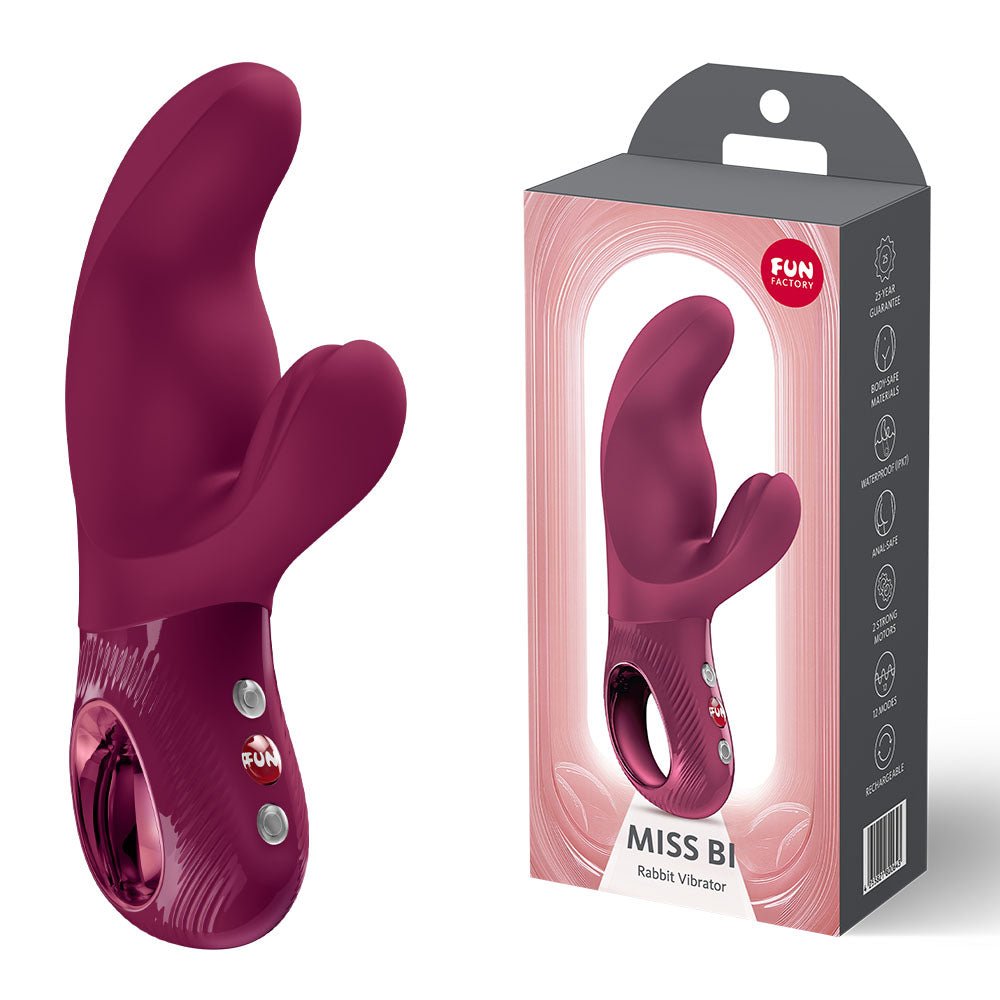 Fun Factory MISS BI Wine Red - Wine Red 17 cm USB-C Rechargeable Vibrator - Silk and Sin