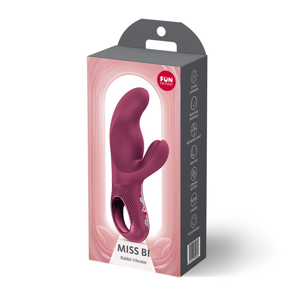 Fun Factory MISS BI Wine Red - Wine Red 17 cm USB-C Rechargeable Vibrator - Silk and Sin