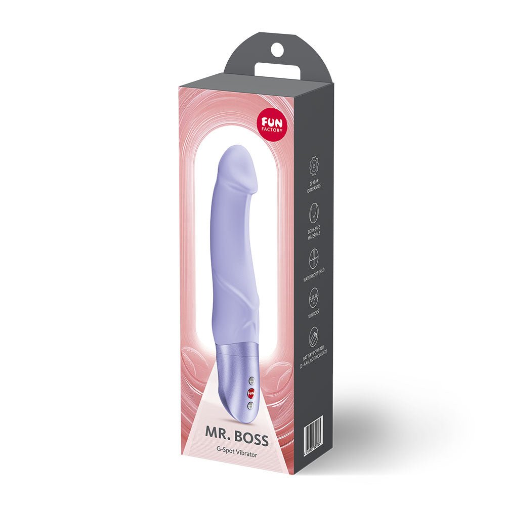 Fun Factory MR. BOSS Purple - Purple 21 cm Vibrator - Silk and Sin