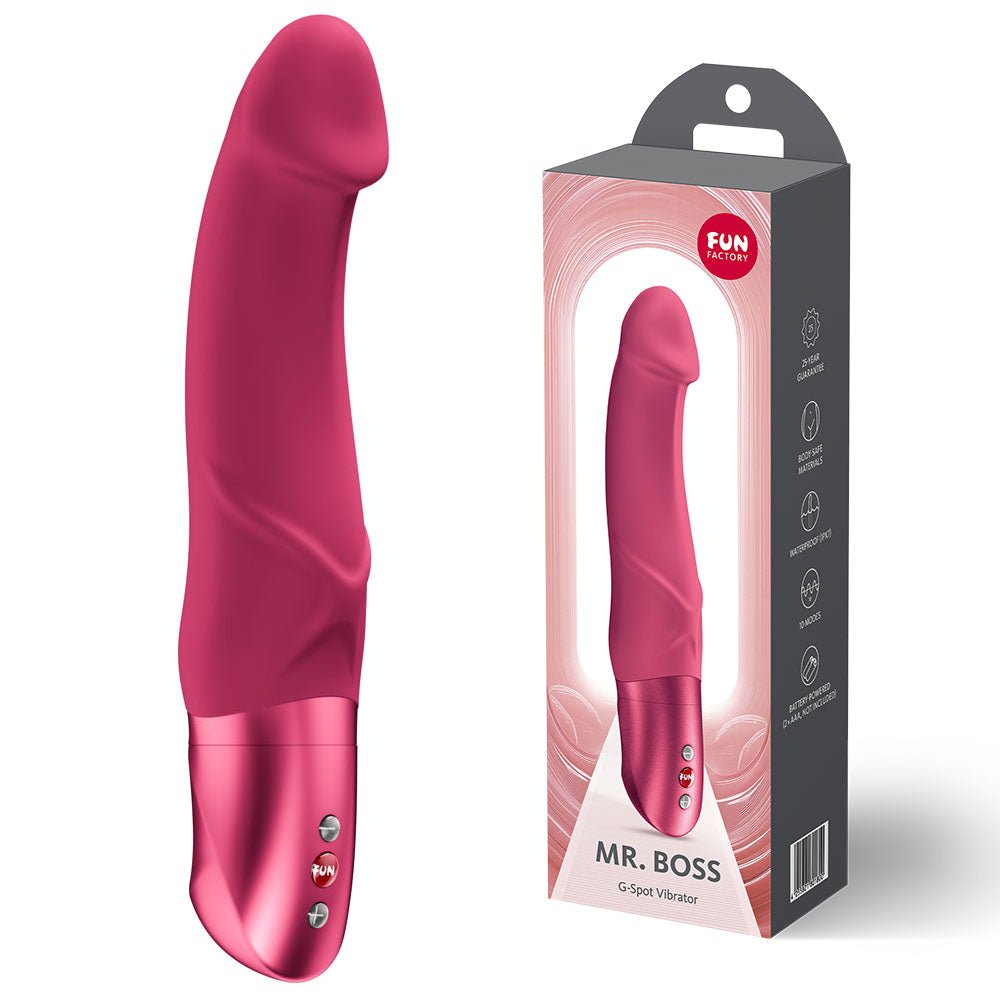 Fun Factory MR. BOSS Raspberry - Raspberry 21 cm Vibrator - Silk and Sin