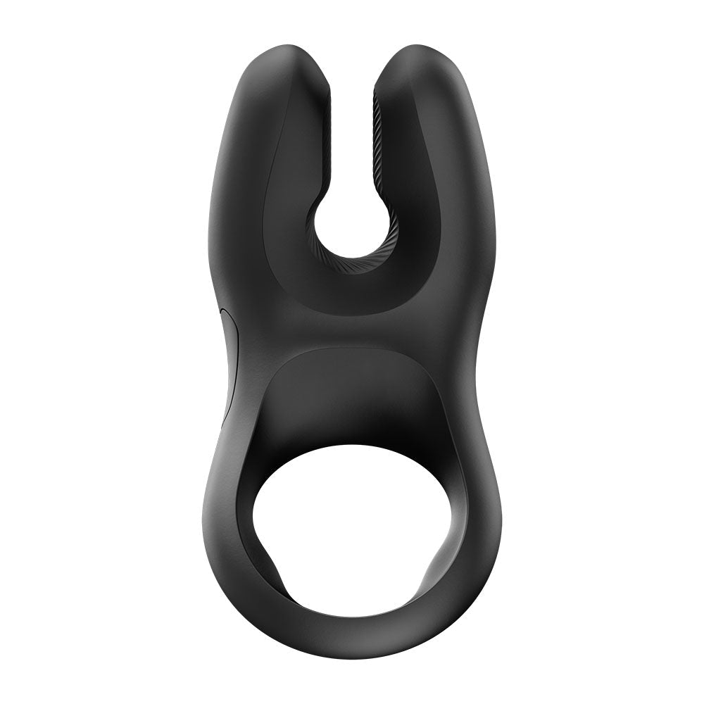 Fun Factory NOS PRO Black - Black USB-C Rechargeable Vibrating Cock Ring - Silk and Sin