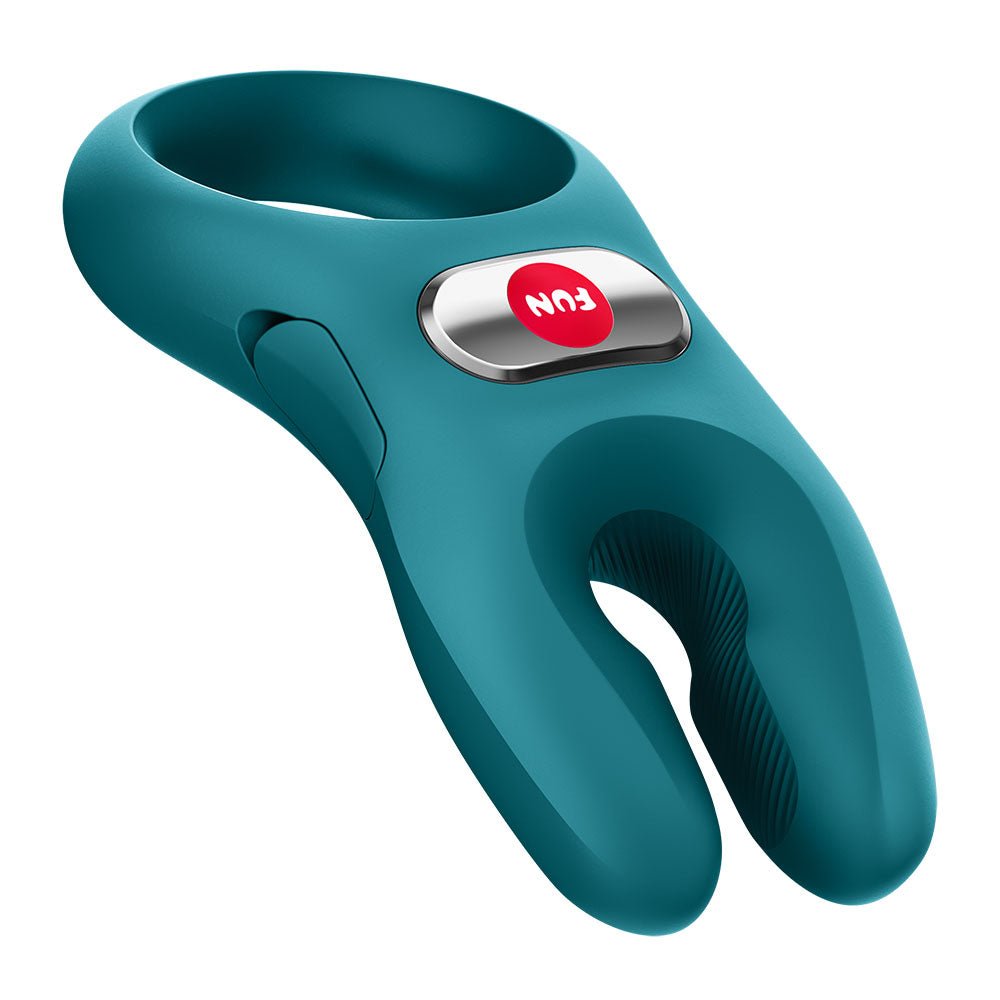 Fun Factory NOS PRO Bottle Green - Bottle Green USB-C Rechargeable Vibrating Cock Ring - Silk and Sin