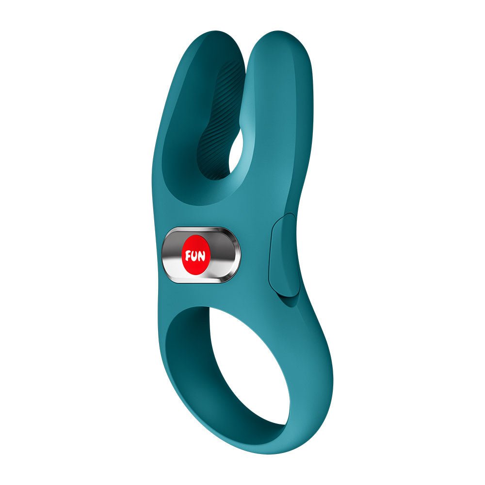 Fun Factory NOS PRO Bottle Green - Bottle Green USB-C Rechargeable Vibrating Cock Ring - Silk and Sin