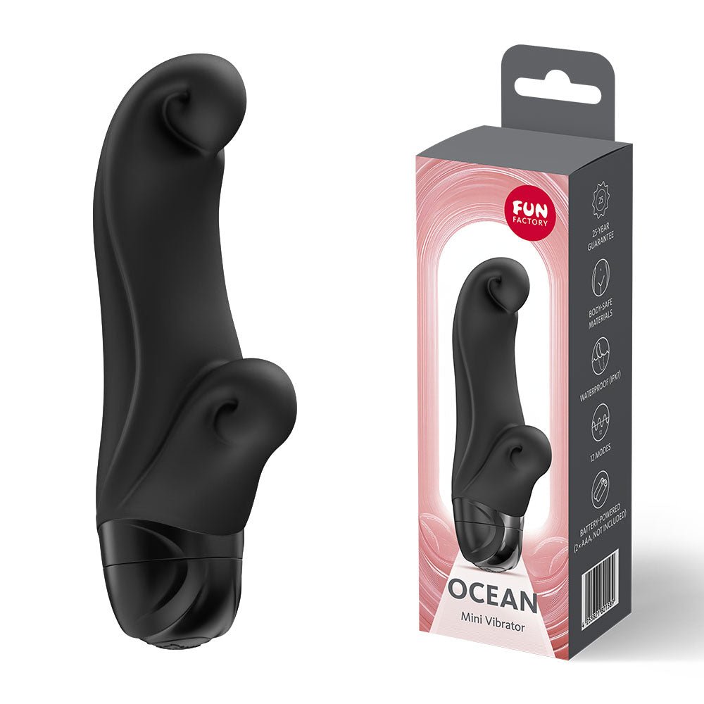 Fun Factory OCEAN Black - Black 14.5 cm Vibrator - Silk and Sin