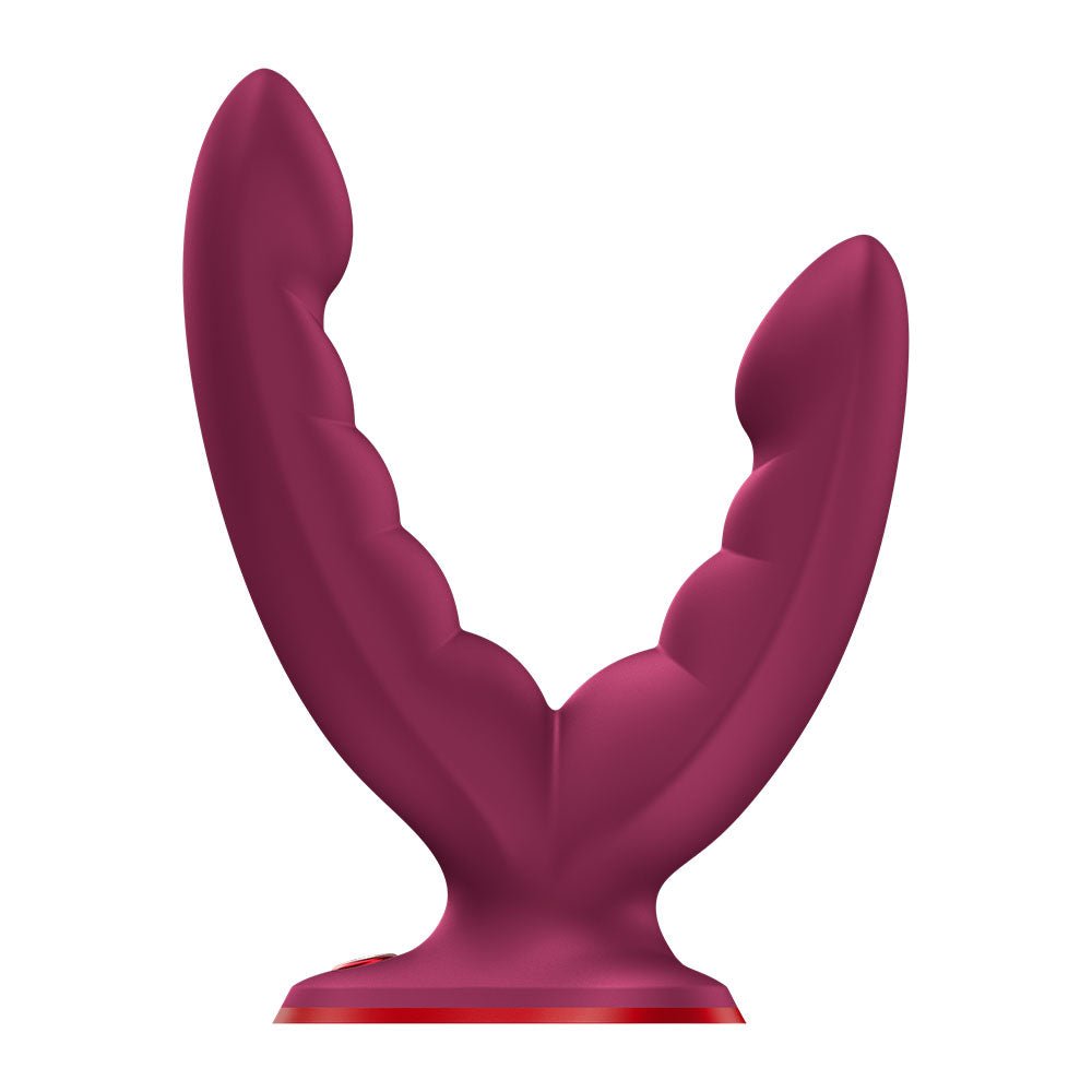 Fun Factory RYDE Wine Red - Wine Red Grinding Dildo - Silk and Sin