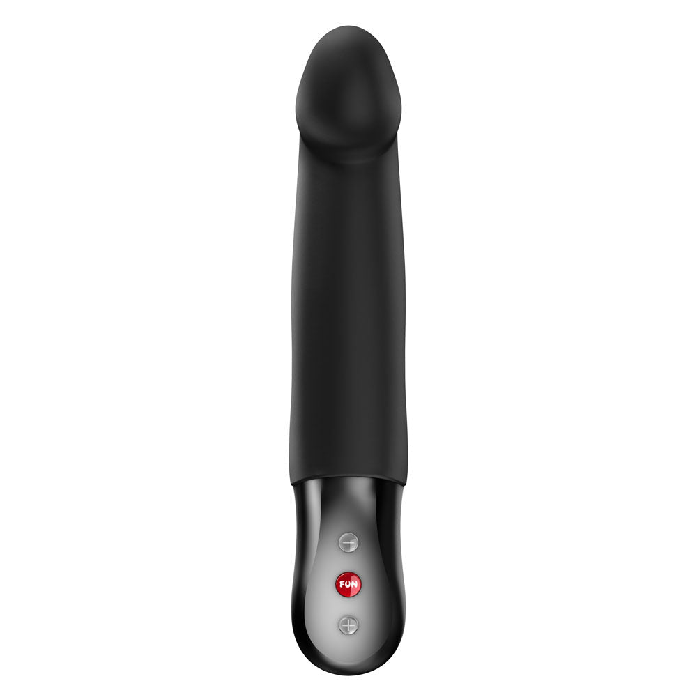 Fun Factory STRONIC REAL Black - Black USB Rechargeable Thrusting Vibrator - Silk and Sin