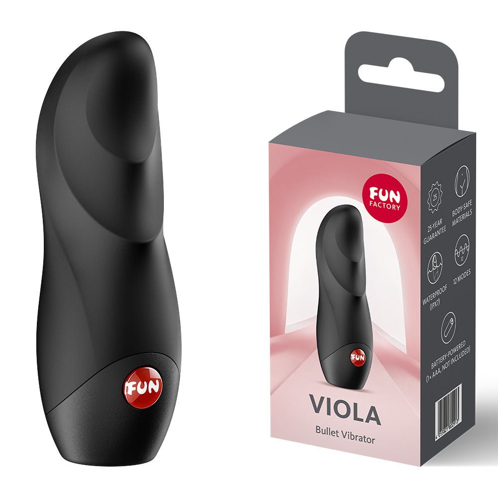 Fun Factory VIOLA Black - Black Vibrating Bullet - Silk and Sin