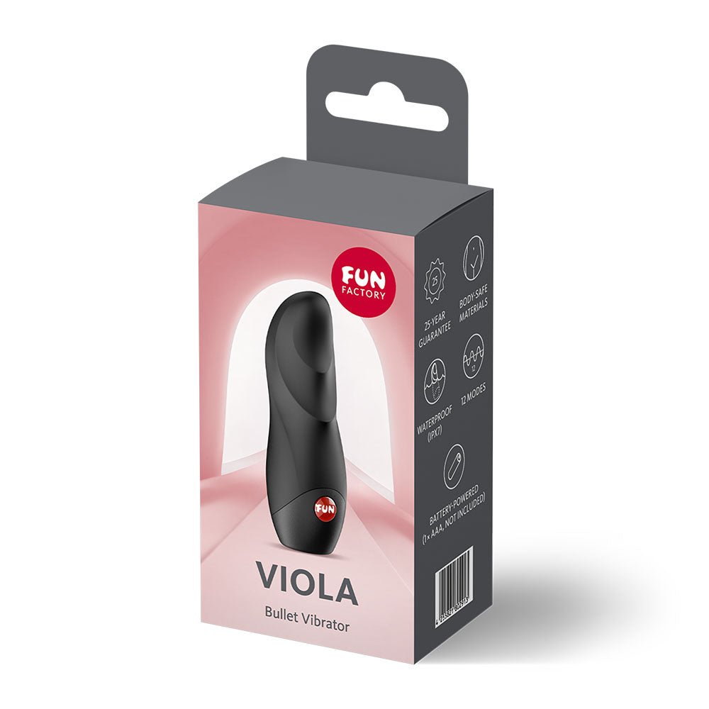 Fun Factory VIOLA Black - Black Vibrating Bullet - Silk and Sin