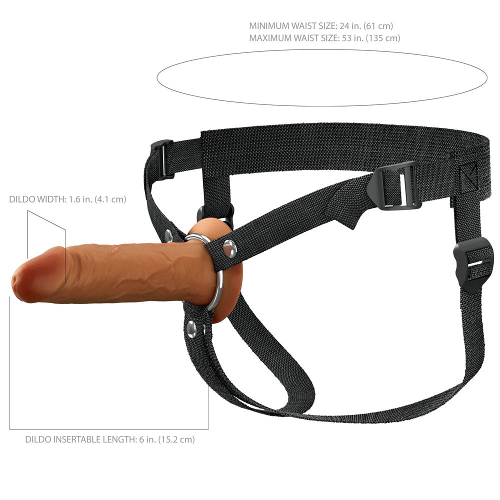 FX Elite 6'' Silicone Hollow Strap - On - Tan - Tan 15.2 cm Hollow Strap - On - silkandsin