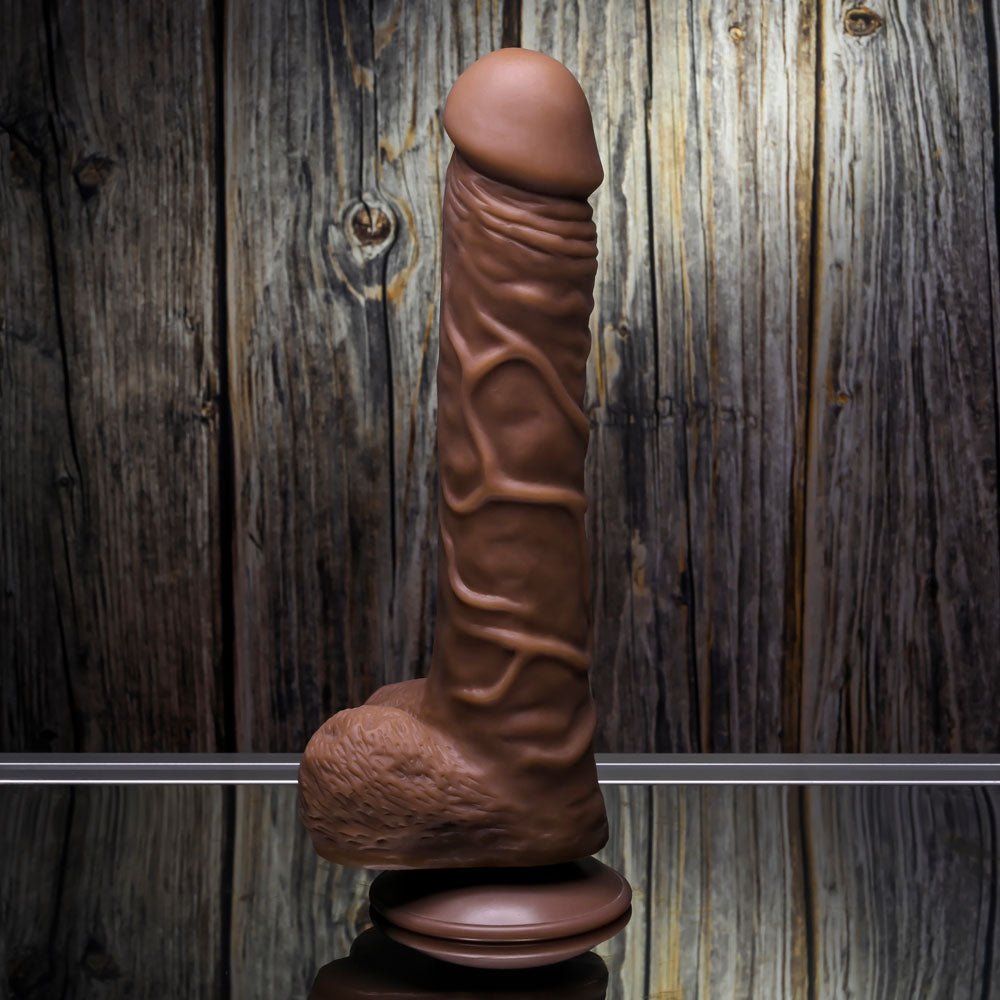 Gender X 10'' FLEXSKIN POSEABLE TRUE FEEL - Dark - Brown 29.2 cm Poseable Dong - Silk and Sin