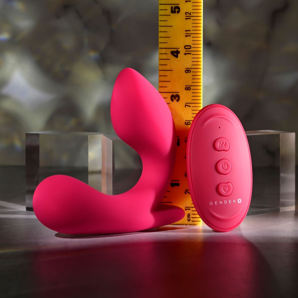 Gender X ALL ABOUT THE BASS - Pink USB Rechargeable Wearable Vibrator with Wireless Remote - Silk and Sin
