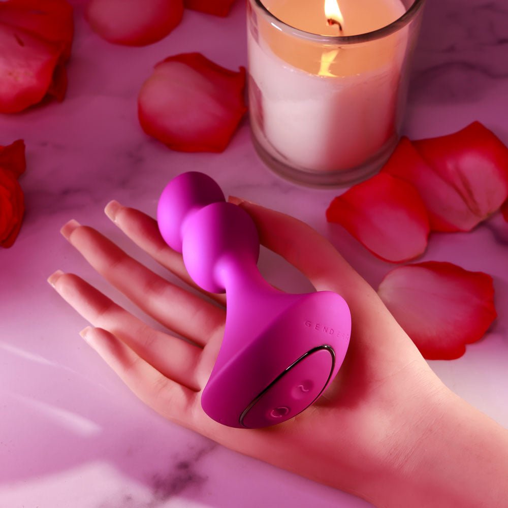 Gender X BALL GAME - Pink 13.5 cm USB Rechargeable Vibrating Butt Plug - Silk and Sin