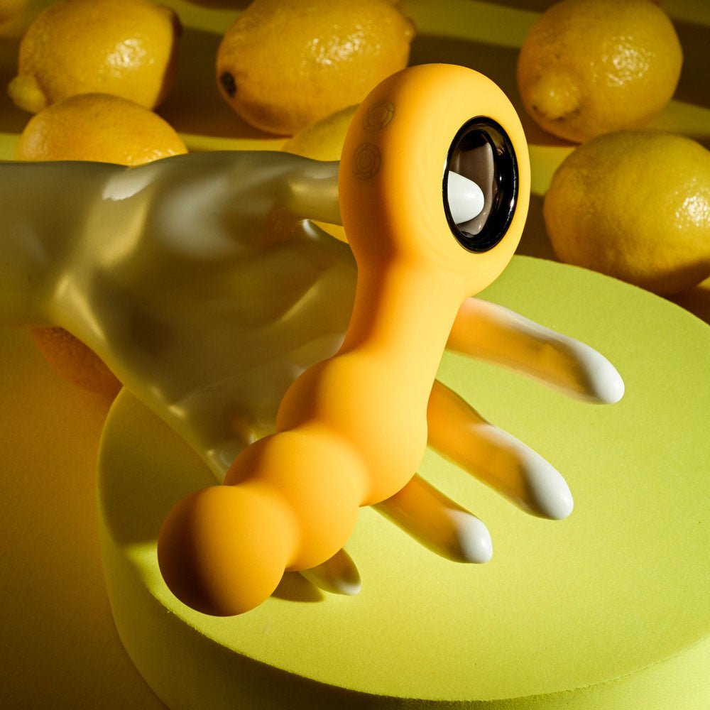 Gender X BUMBLE - Yellow 14.9 cm USB Rechargeable Butt Plug - Silk and Sin