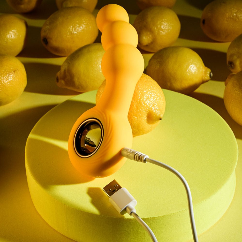 Gender X BUMBLE - Yellow 14.9 cm USB Rechargeable Butt Plug - Silk and Sin