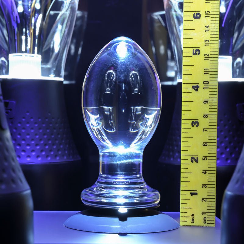 Gender X Crystal Ball - Clear Glass 13.6 cm Butt Plug with Suction Base - Silk and Sin
