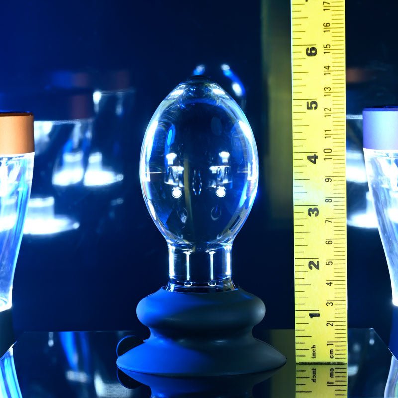 Gender X Crystal Ball - Clear Glass 13.6 cm Butt Plug with Suction Base - Silk and Sin