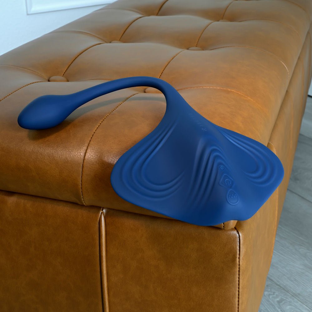 Gender X DAILY GRIND - Blue USB Rechargeable Grinding Pad with Anal Plug - Silk and Sin