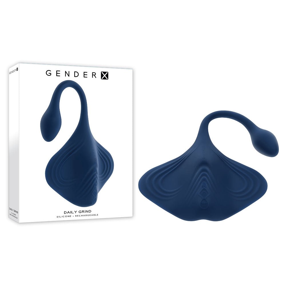 Gender X DAILY GRIND - Blue USB Rechargeable Grinding Pad with Anal Plug - Silk and Sin