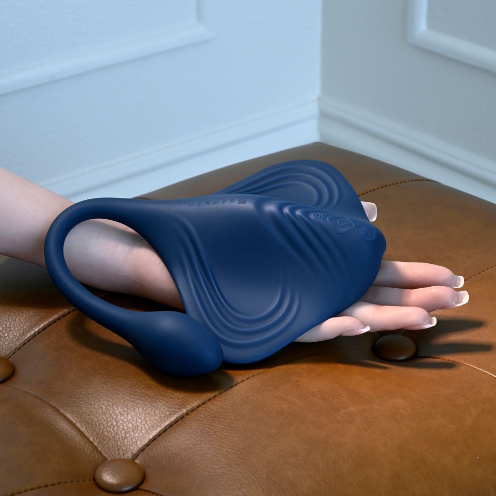 Gender X DAILY GRIND - Blue USB Rechargeable Grinding Pad with Anal Plug - Silk and Sin