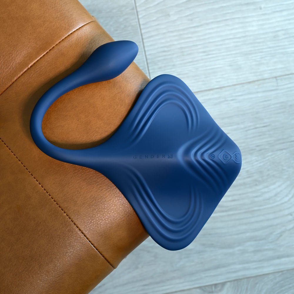 Gender X DAILY GRIND - Blue USB Rechargeable Grinding Pad with Anal Plug - Silk and Sin