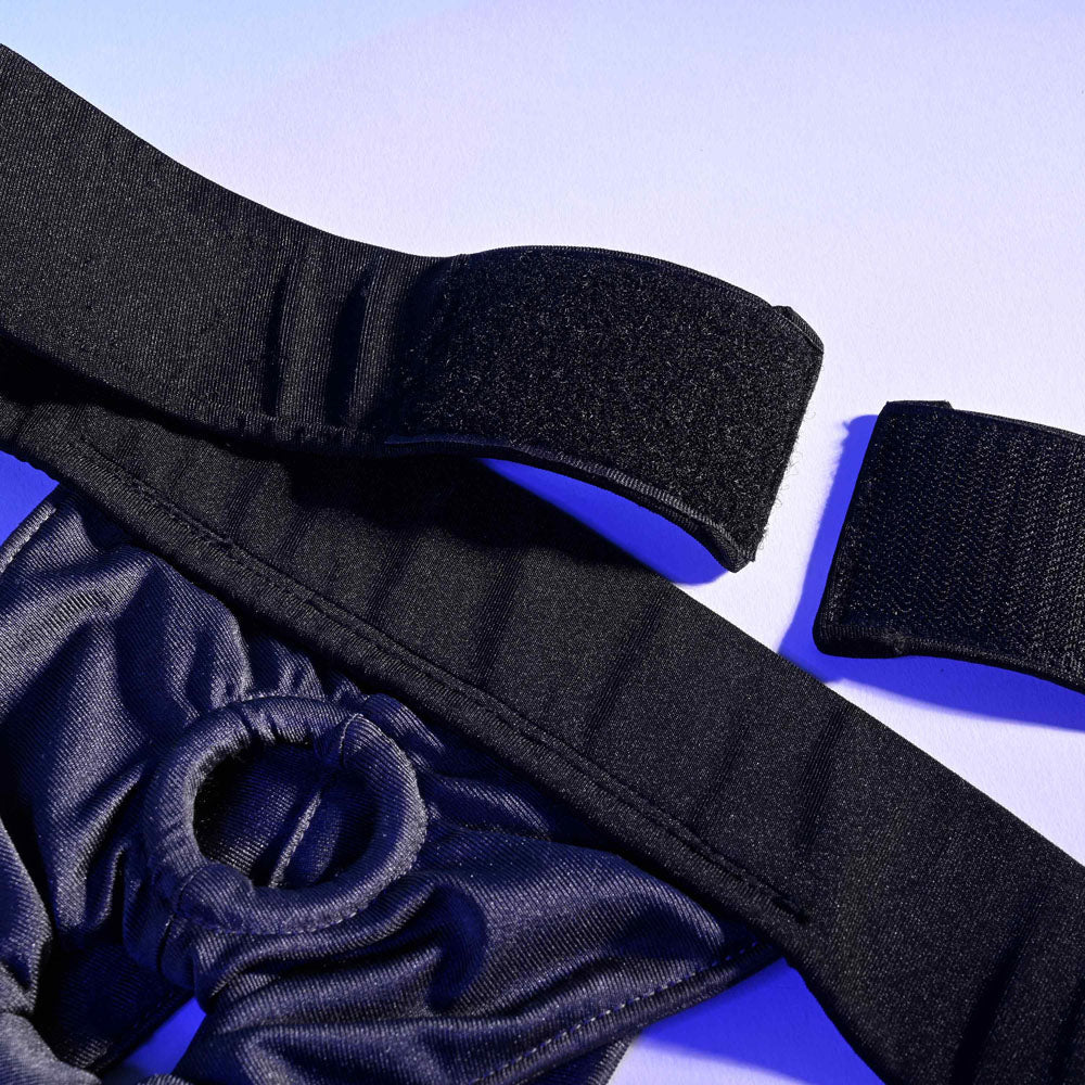 Gender X DOUBLE RIDER - Black Adjustable Strap-On Harness (No Probe Included) - Silk and Sin