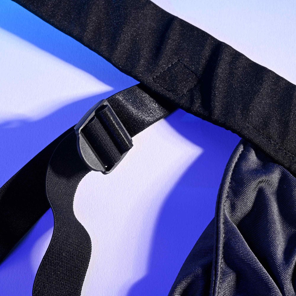 Gender X DOUBLE RIDER - Black Adjustable Strap-On Harness (No Probe Included) - Silk and Sin