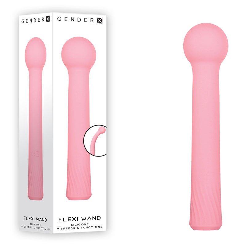 Gender X FLEXI WAND - Pink 16.6 cm USB Rechargeable Vibrator - Silk and Sin