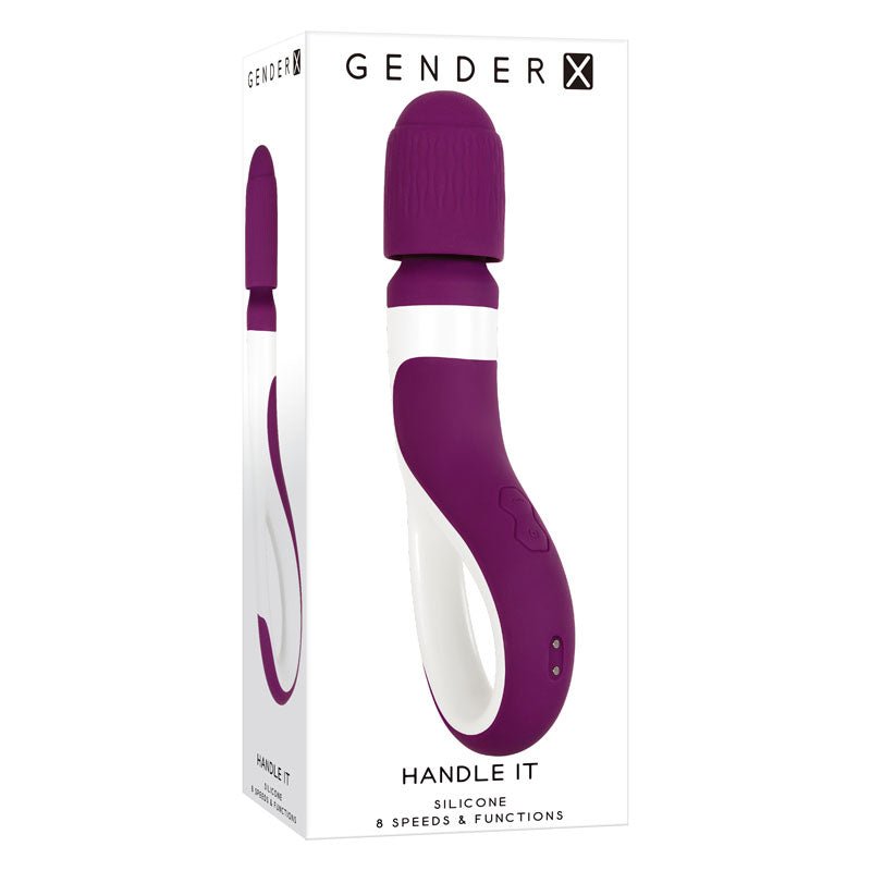 Gender X HANDLE IT - Purple/White USB Rechargeable Massager Wand - Silk and Sin