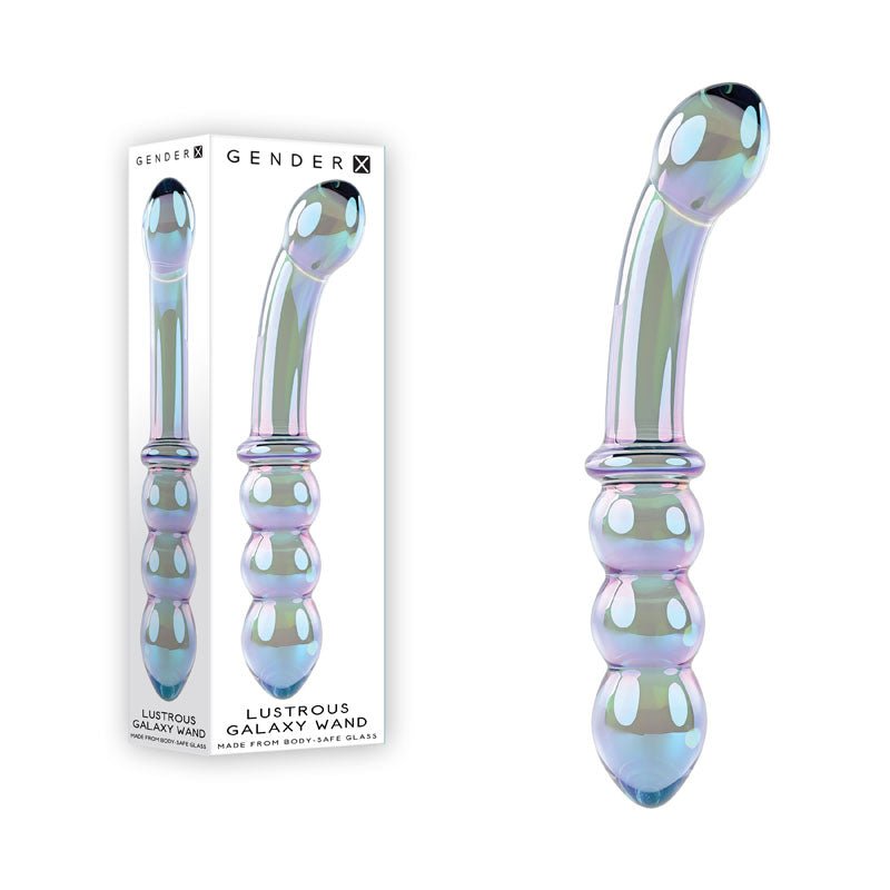 Gender X LUSTROUS GALAXY WAND - Blue/Violet Glass 18.5 cm Double Ended Massager - silkandsin