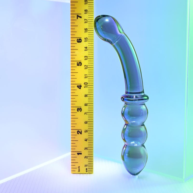 Gender X LUSTROUS GALAXY WAND - Blue/Violet Glass 18.5 cm Double Ended Massager - silkandsin