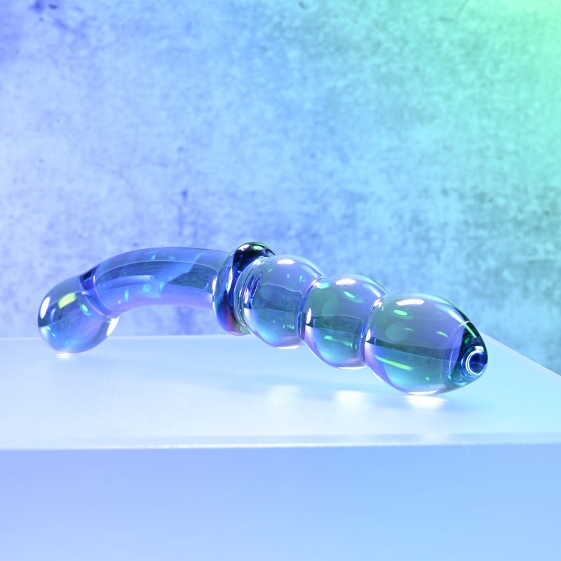 Gender X LUSTROUS GALAXY WAND - Blue/Violet Glass 18.5 cm Double Ended Massager - silkandsin