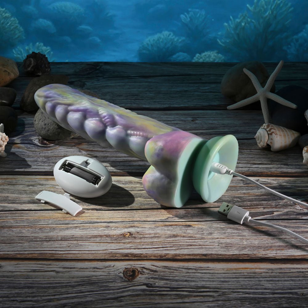 Gender X MONSTER'S BALL - USB Rechargeable Vibrating and Thrusting Fantasy Dildo with Wireless Remote - silkandsin