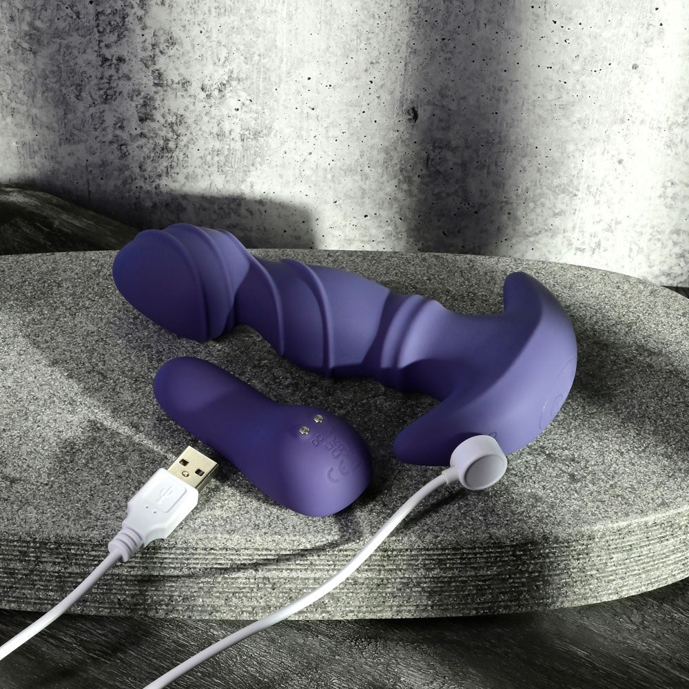 Gender X RING IT - Purple 16.5 cm USB Rechargeable Vibrator with Wireless Remote - Silk and Sin
