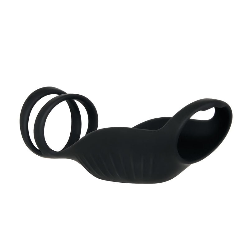 Gender X ROCKETEER - Black USB Rechargeable Vibrating Penis Sleeve - Silk and Sin