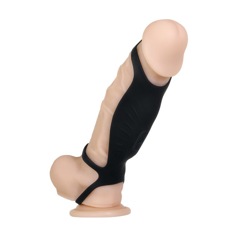 Gender X ROCKETEER - Black USB Rechargeable Vibrating Penis Sleeve - Silk and Sin