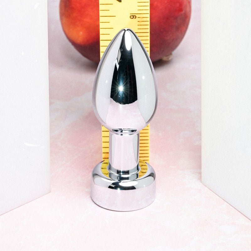 Gender X ROCKIN' METAL PLUG - Metallic 9.3 cm USB Rechargeable Butt Plug - Silk and Sin