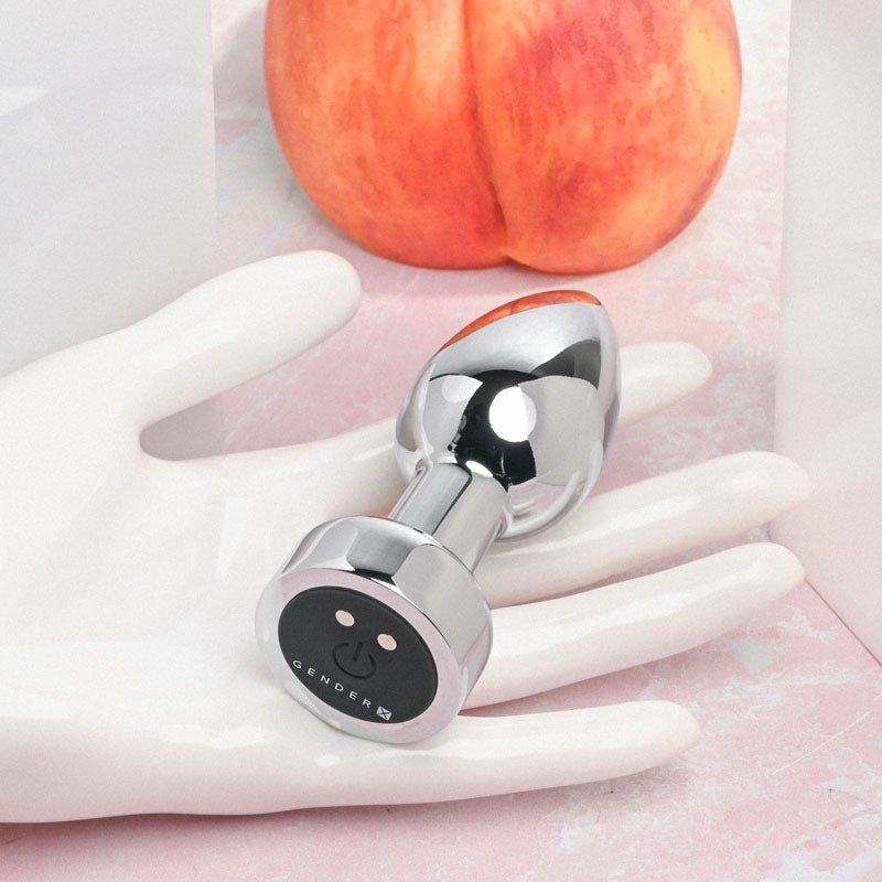 Gender X ROCKIN' METAL PLUG - Metallic 9.3 cm USB Rechargeable Butt Plug - Silk and Sin